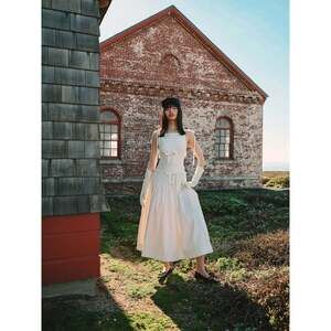 For Love & Lemons Mollie Midi Dress 10 / Cream